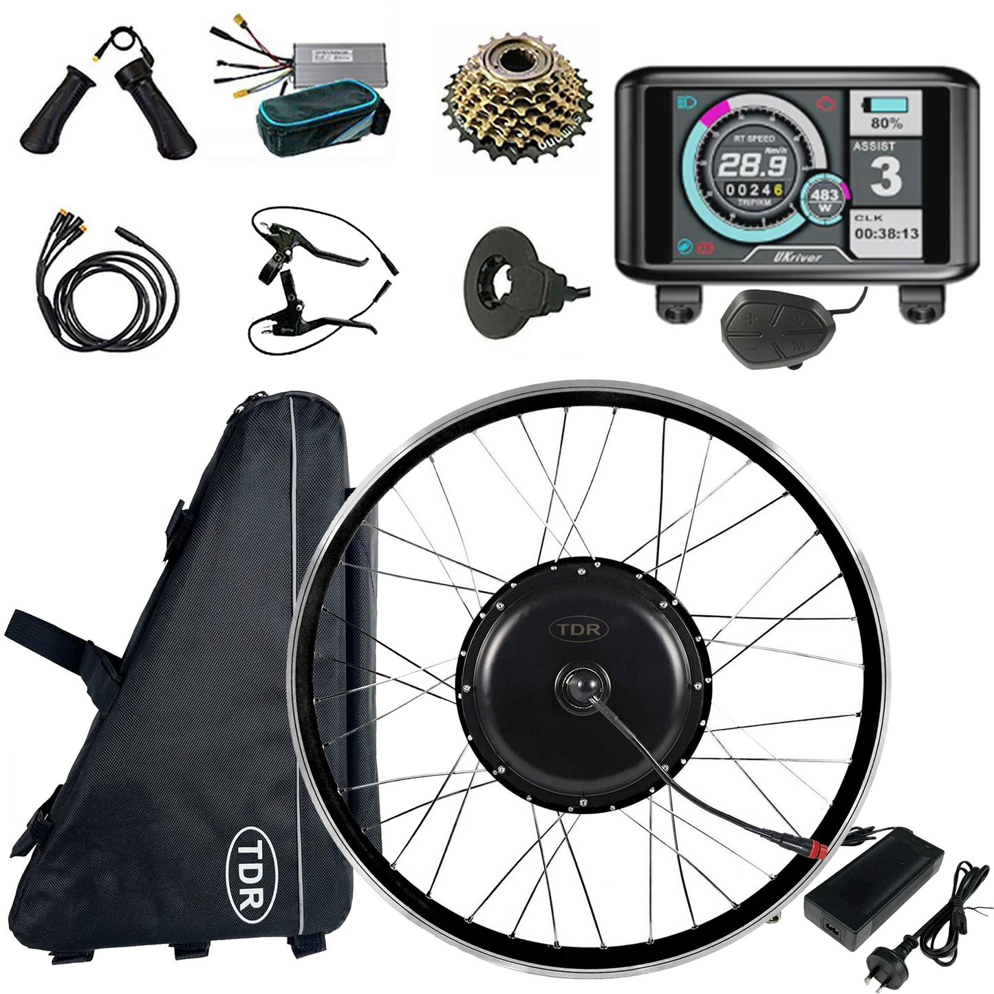 28'' 29'' 700C Inch 1500W Rear Ebike Electric Bicycle Conversion Kit 48v 20AH Bagged Battery - TDRMOTO