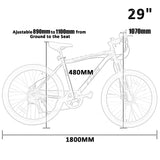 2000W TDR Black Mountain Electric Bike 26'' 27.5' 29" Triangle Battery