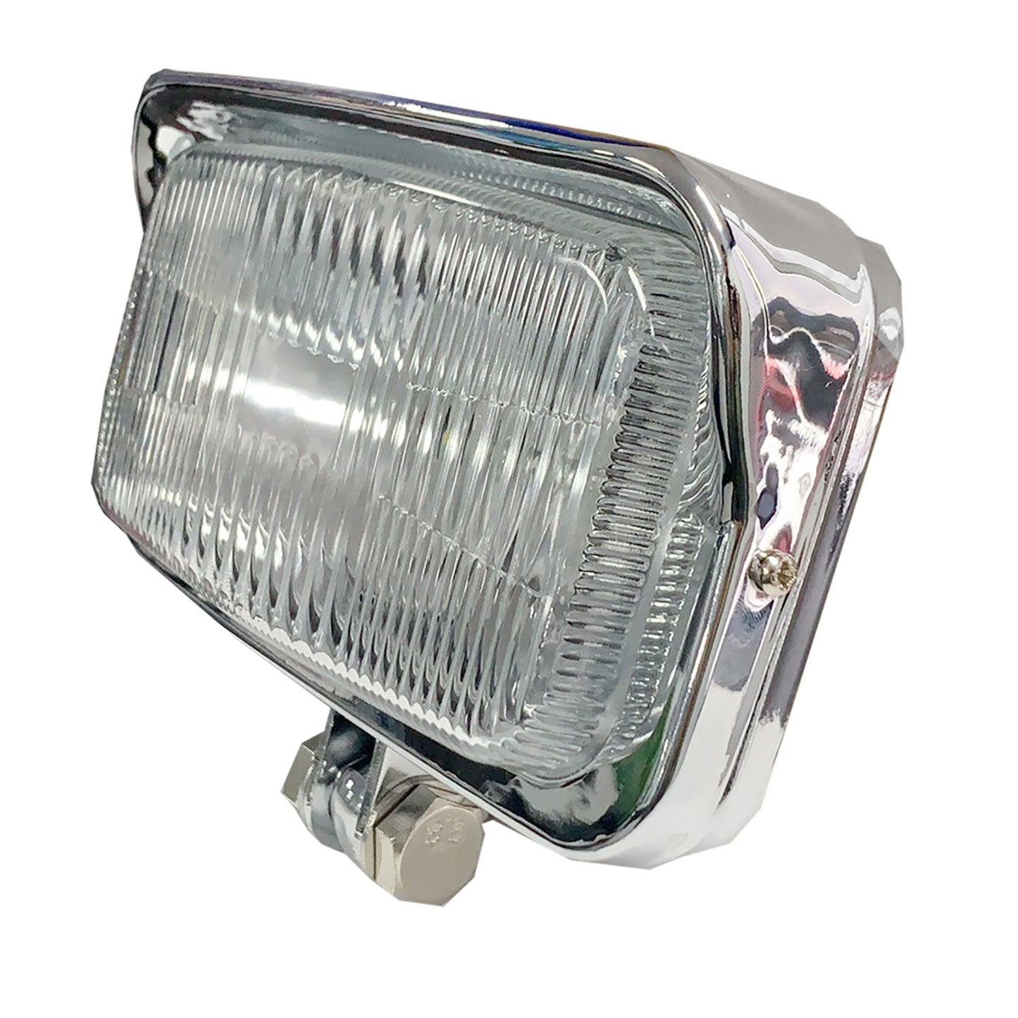 Black/Chrome Universal Square Retro Motorcycle Headlamp Rectangle Front Head Light For Harley Chopper Bobber Triumph Sportster