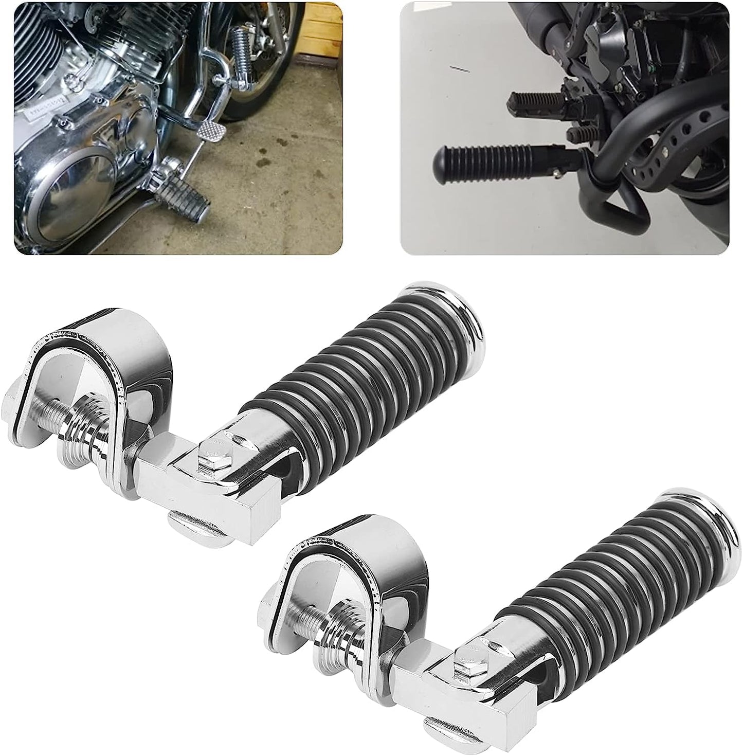 U-Clamp Motorcycle Foot Pegs Rest Highway Engine Crash Bar For Harley 1"~ 1-1/4"
