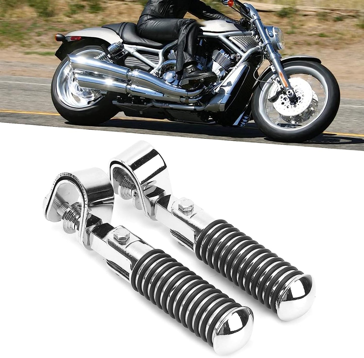 U-Clamp Motorcycle Foot Pegs Rest Highway Engine Crash Bar For Harley 1"~ 1-1/4"