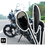 E9 10mm Black Rear View Mirror For Motorbike Motorcycle Universal Fitment For Honda Suzuki Kawasaki - TDRMOTO