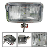 Black/Chrome Universal Square Retro Motorcycle Headlamp Rectangle Front Head Light For Harley Chopper Bobber Triumph Sportster - TDRMOTO