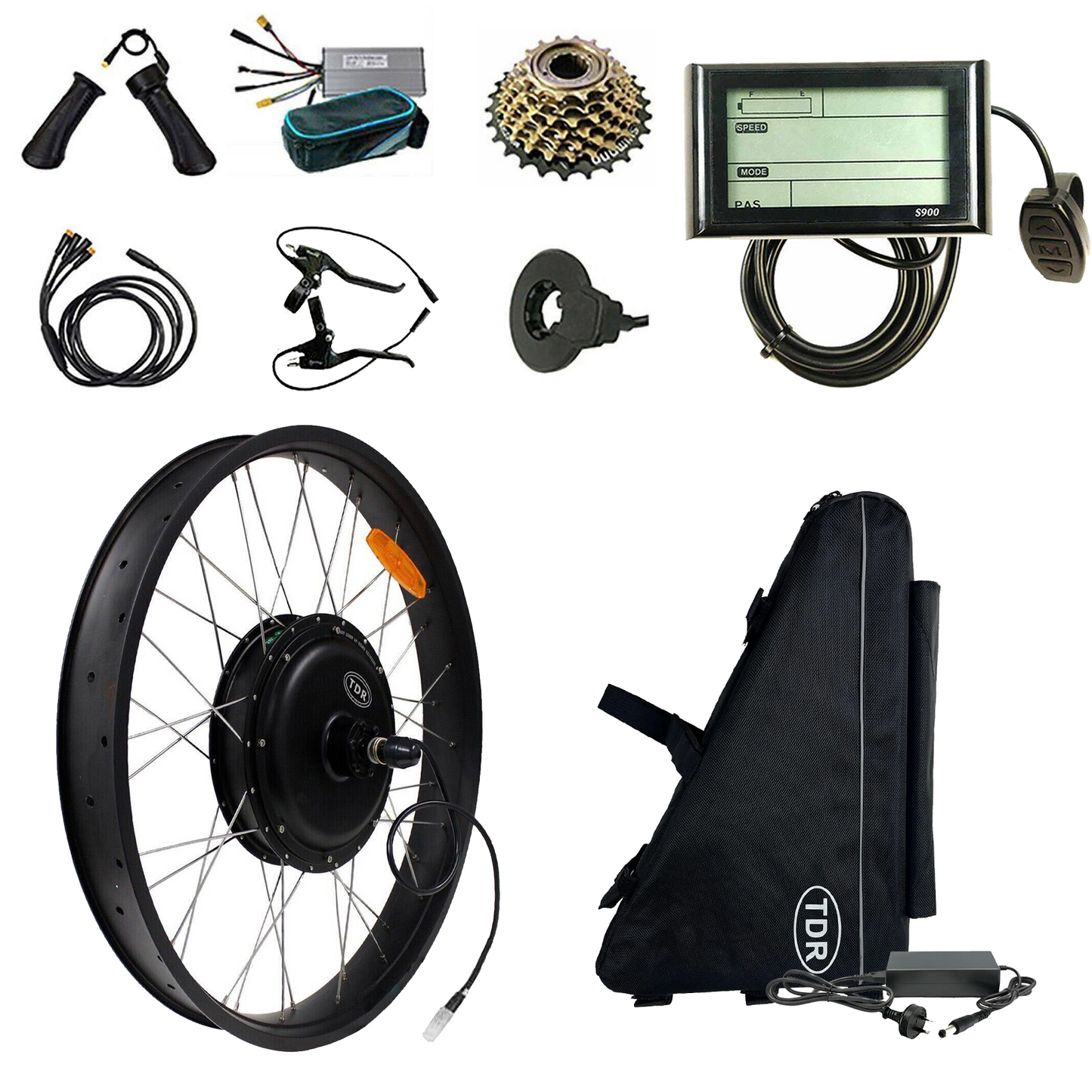 FAT TYRE Electric Bike Rear Conversion Kit 2000W 26" 35Ah Bagged Battery