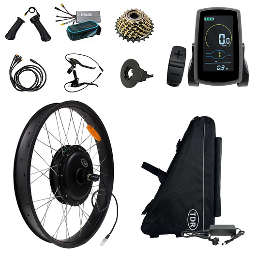 FAT TYRE Electric Bike Rear Conversion Kit 1500W 26" 35Ah Bagged Battery