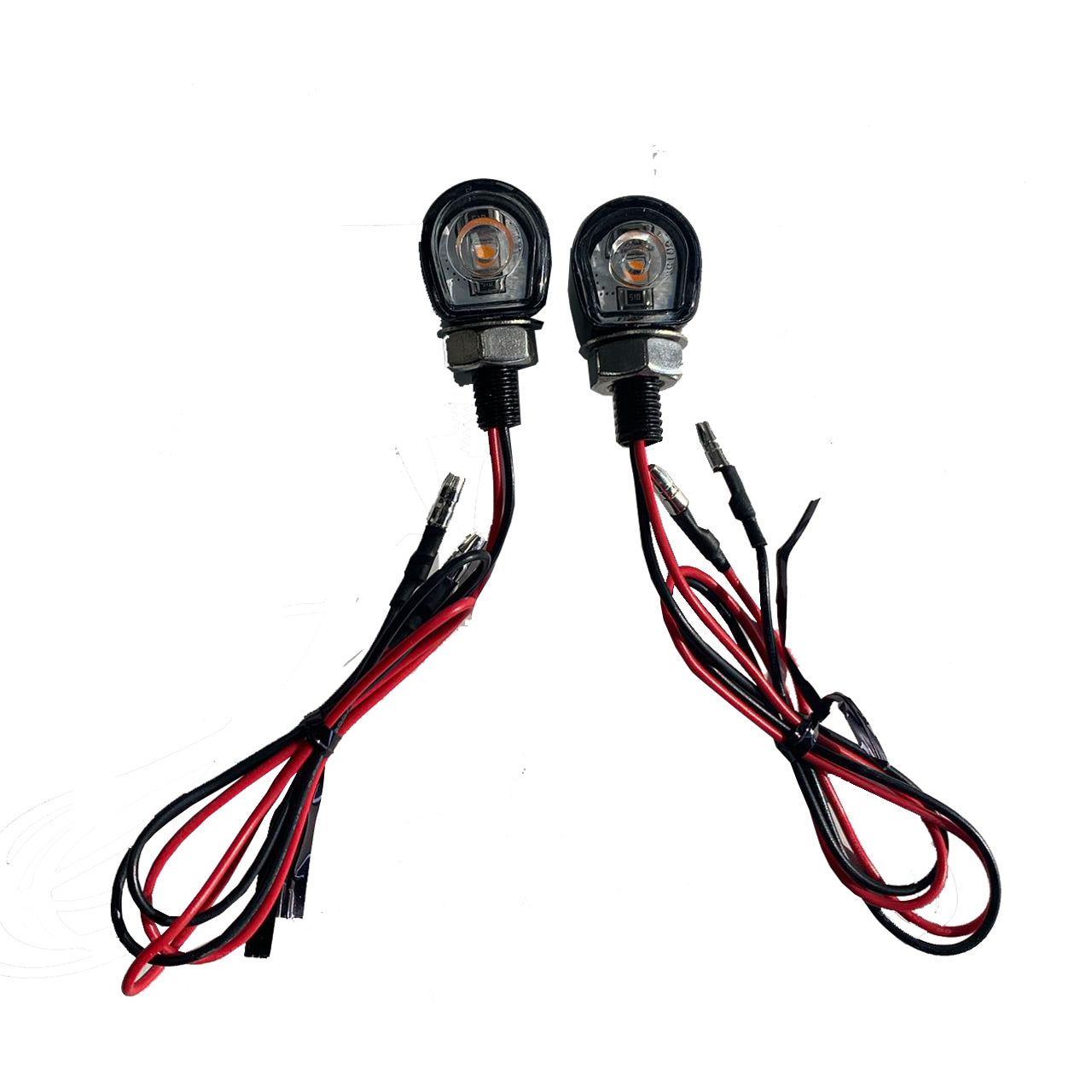 2 x Motorcycle LED Turn Signal Lights Amber Indicators Mini Blinkers Universal Tinted Black/Clear