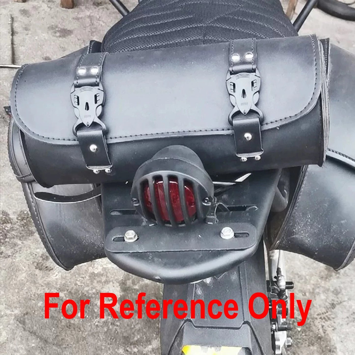 Motorcycle Rear Tail Brake Light LED with License Plate Holder Black