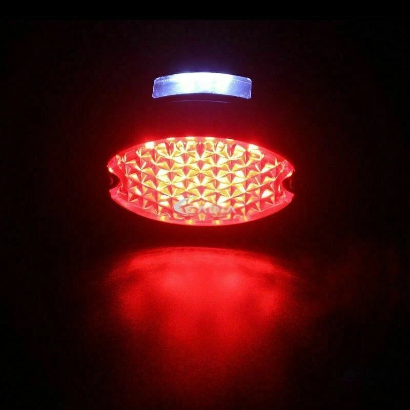 Motorcycle LED Rear Brake Stop Tail License Plate Light Cafe Racer Red Lens