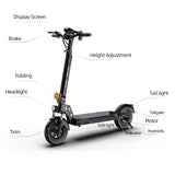 Ruitoo RT6 Electric Scooter, 800W Foldable e-scooter IPX4 Max 35-40 km Off Road - TDRMOTO