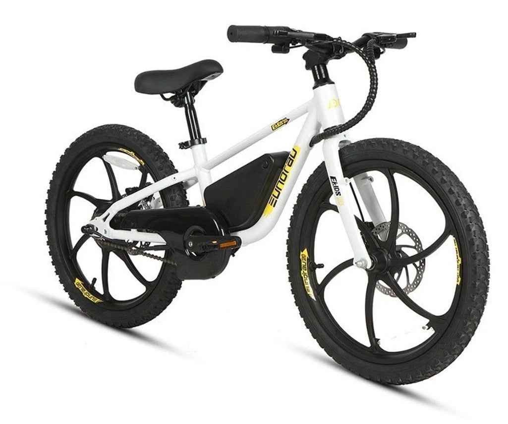 Eunorau Electric Bicycle for Junior Kids 24V 10AH 250W White 20" Wheel EBIKE 3 SPEED