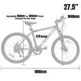 350W TDR Black Mountain Electric Bike 26'' 27.5'' 29" Downtube Battery
