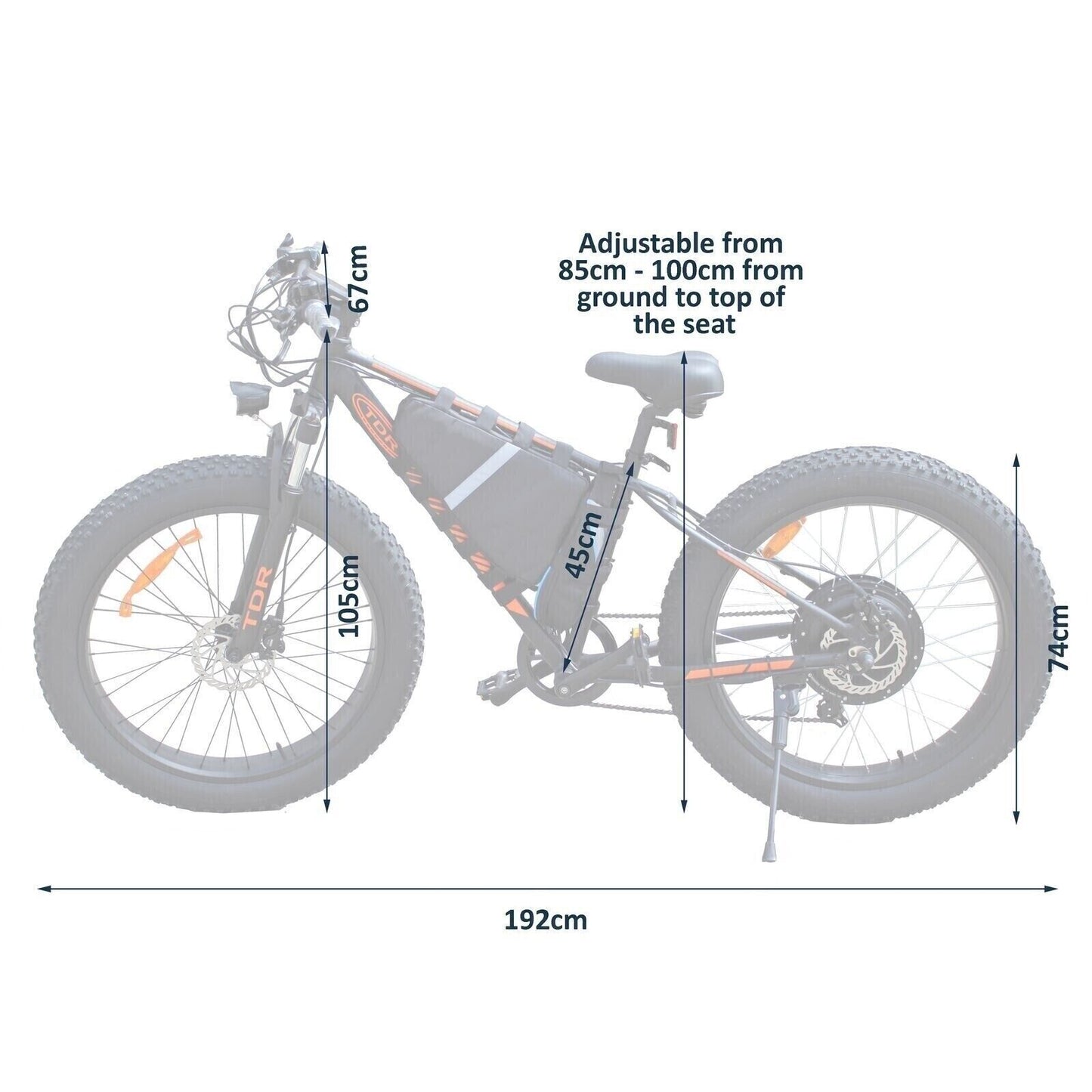 26" E-bike 2000W Fat Tire Mountain eMTB Beach Gravel Snow Electric Bicycle Downtube Battery
