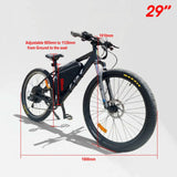 1500W TDR Mountain Electric Bike 29" Bagged Battery Black Frame - TDRMOTO