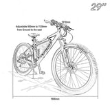 250W TDR Mountain Electric Bike 29" Downtube Battery Black Frame