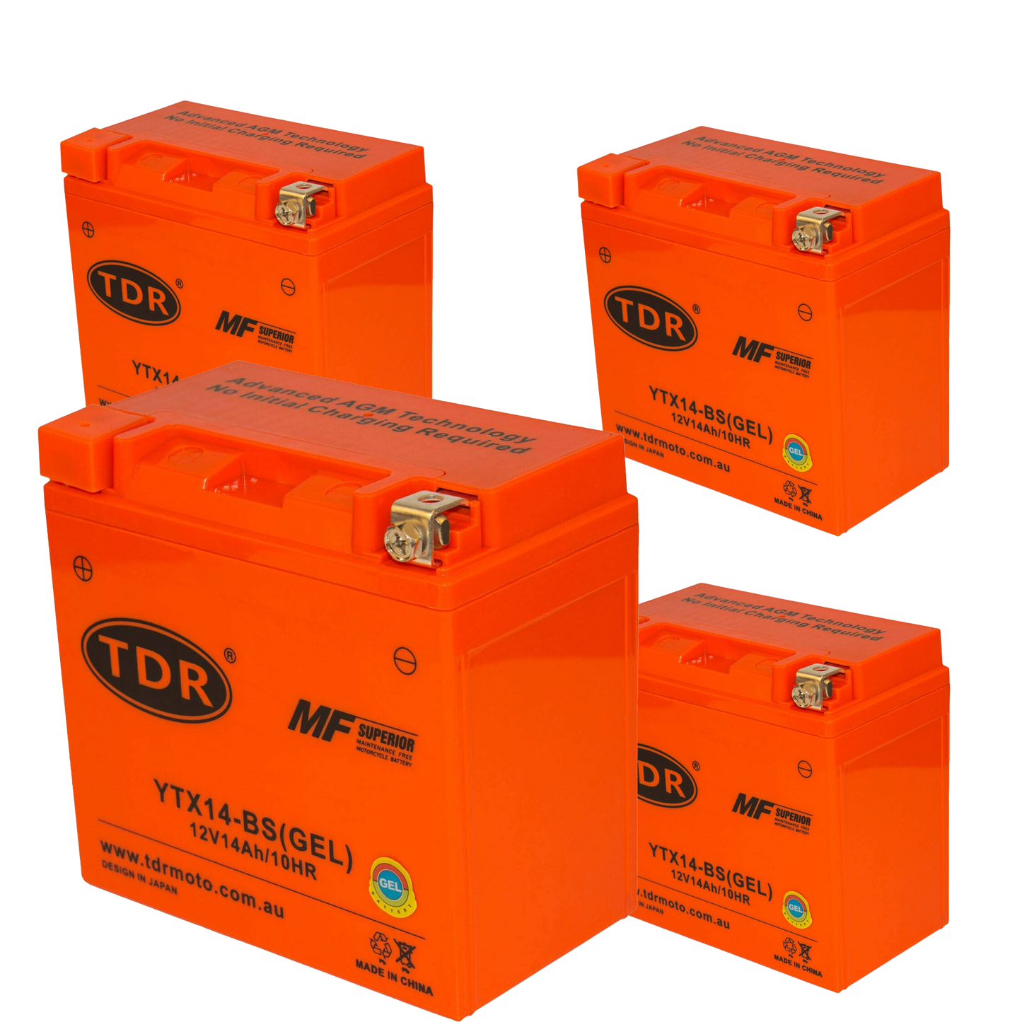 YTX14-BS Motorcycle Motocross 12v 14AH GEL Battery For HONDA ATV QUAD BIKE TRX 300/350/400/420/450/650