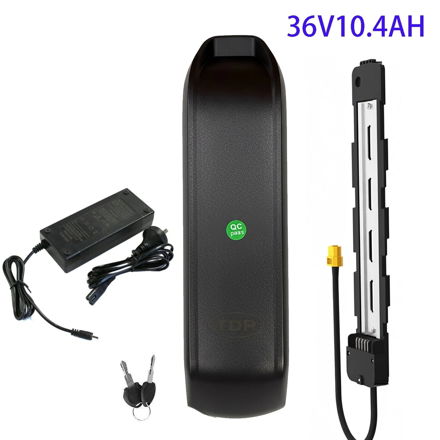 36V 10.4AH Electric Bike Battery Down Tube Style Battery for 200W 250W 300W 350W EBike