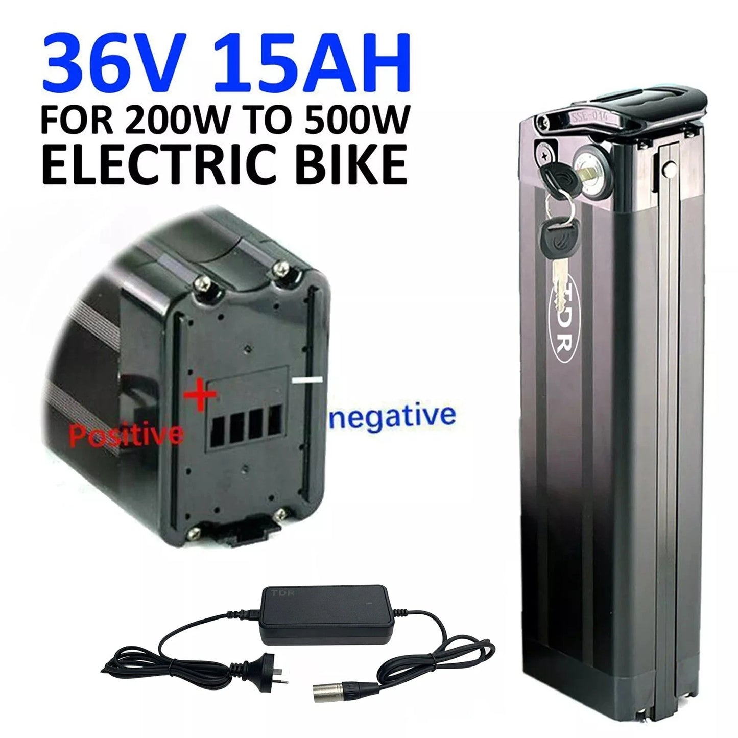 Silver Fish 36V 15Ah Electric Bike Lithium-ion Battery For 250W 350W Motor