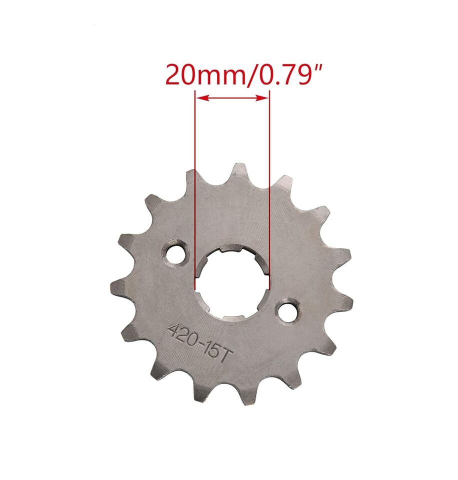 420 15T 20mm Front chain Sprocket cog Shaft Pit Trail Dirt bike ATV/Quad bike