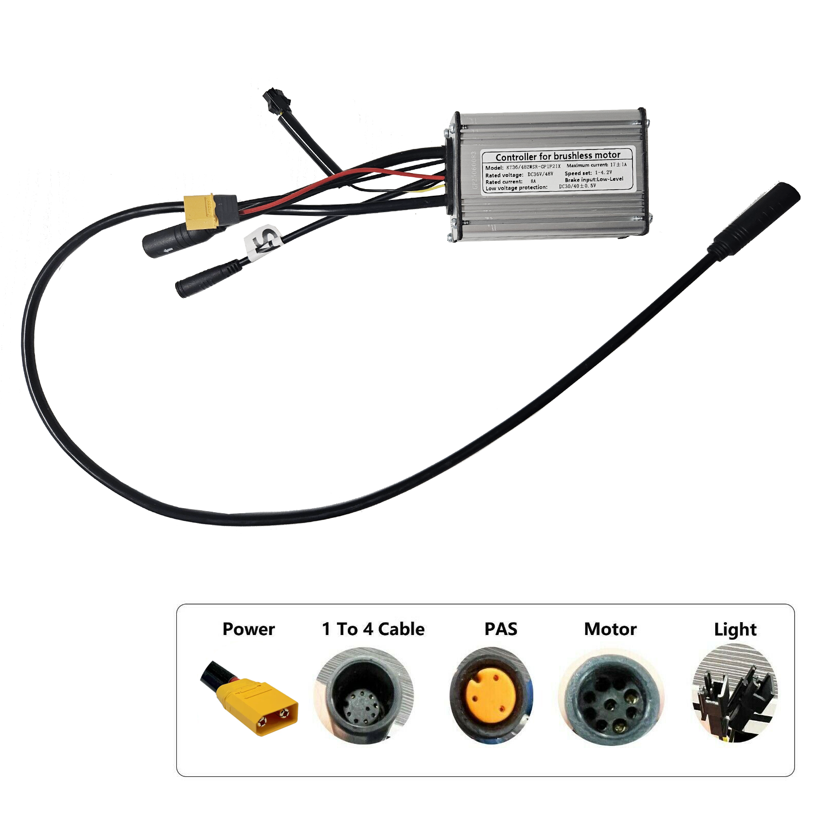 RiToEasysports Kit de Controlador de Motor de 24V 36V 48V 60V 250W/350W,Pantalla LCD con RiToEasysports Kit de Controlador de Motor de 24V 36V 48V 60V 250W/350W,Pantalla LCD con