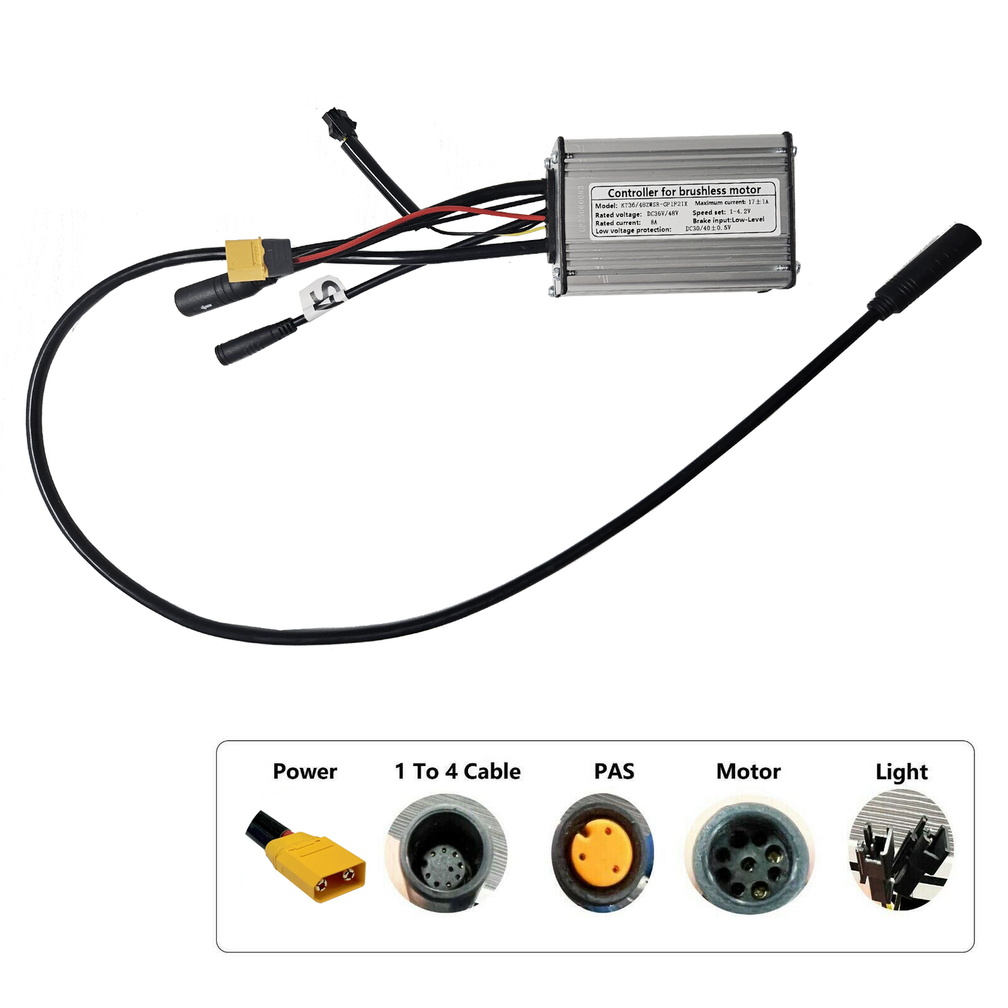 KT 36V/48V 17A Controller For 250W 350W Motor hub Electric Bicycle KT36/48ZWSR-GP1F21X
