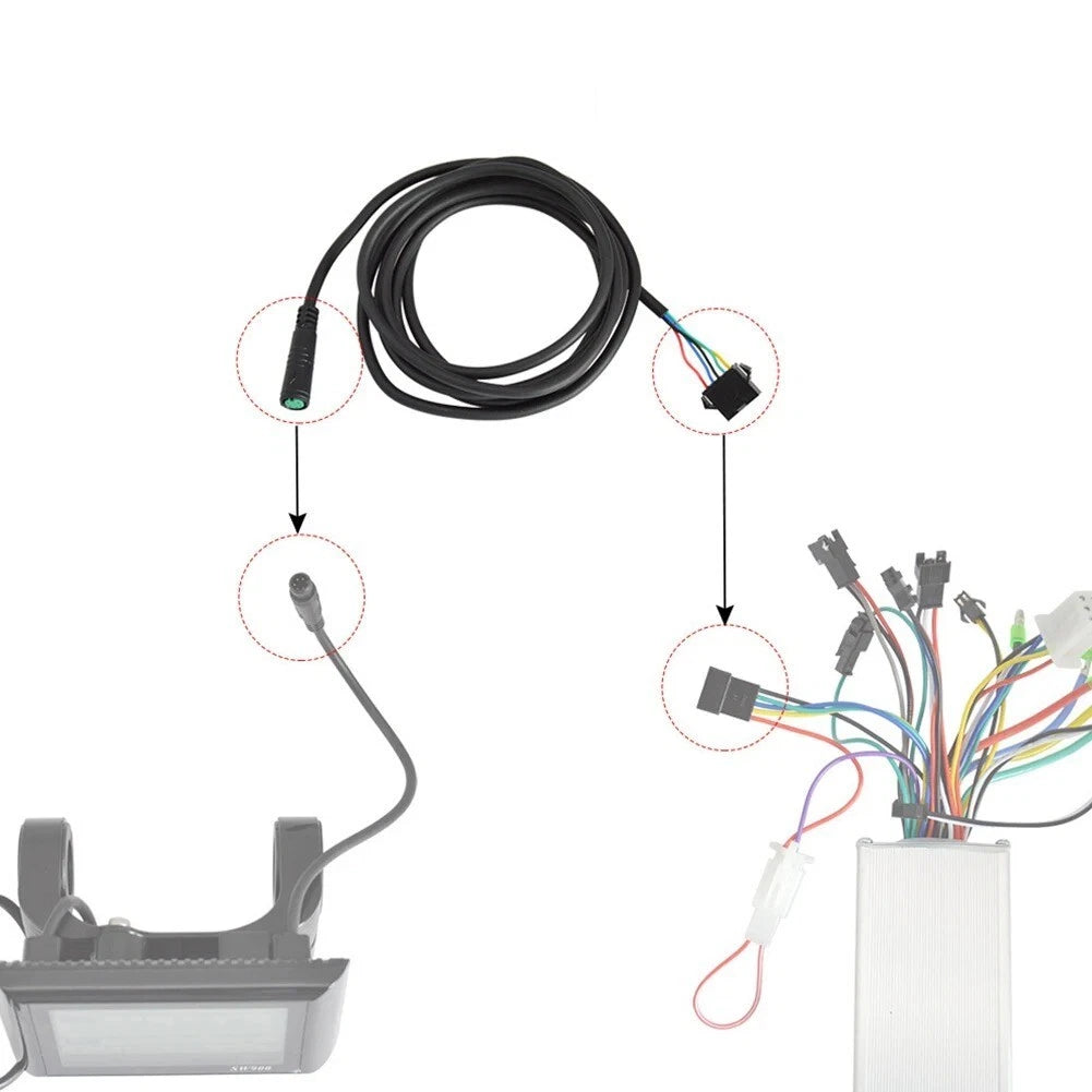 EBike Display Extension Cable Adapter KT Controller 5 Pin Display Waterproof Conversion Cable