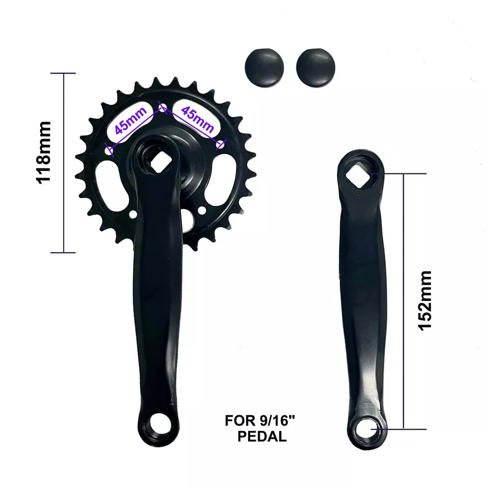 28T Single Speed 152mm Crankset for Mountain Fixed Gear Bike Folding Bicycle