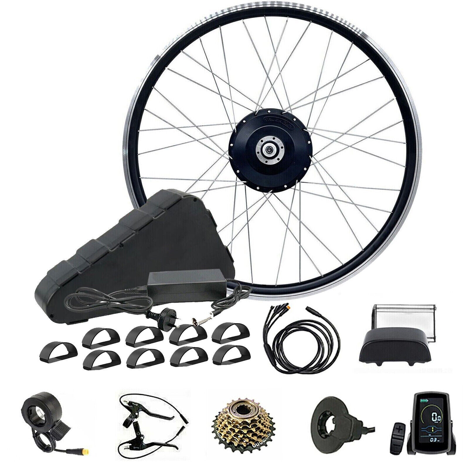 26" 48V 500W Rear Wheel Hub Motor Conversion Electric Bike Bicycle Kit Triangle Battery - TDRMOTO