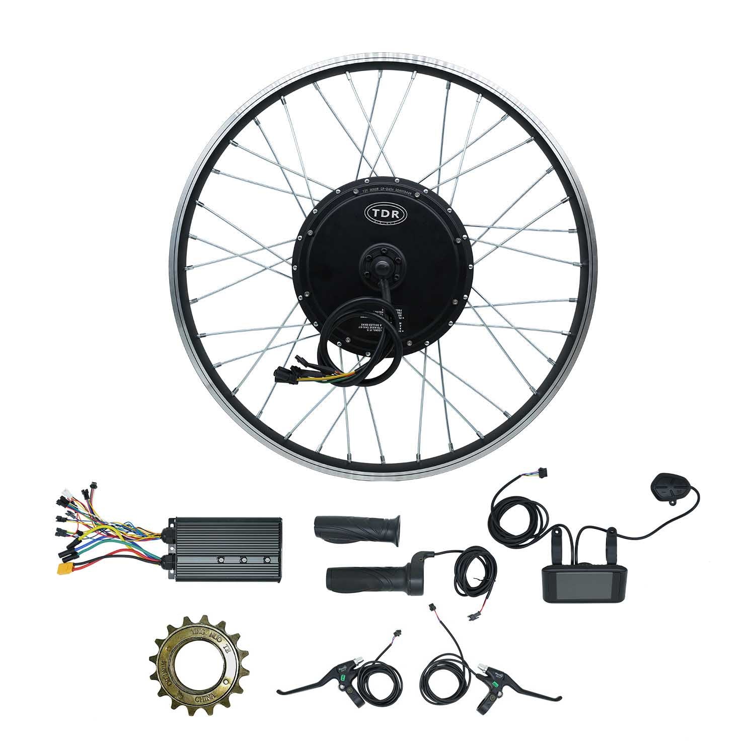72V 3000W Rear Hub Electric Bike Conversion Kit Max 90km/h with 72V 30Ah Battery - TDRMOTO