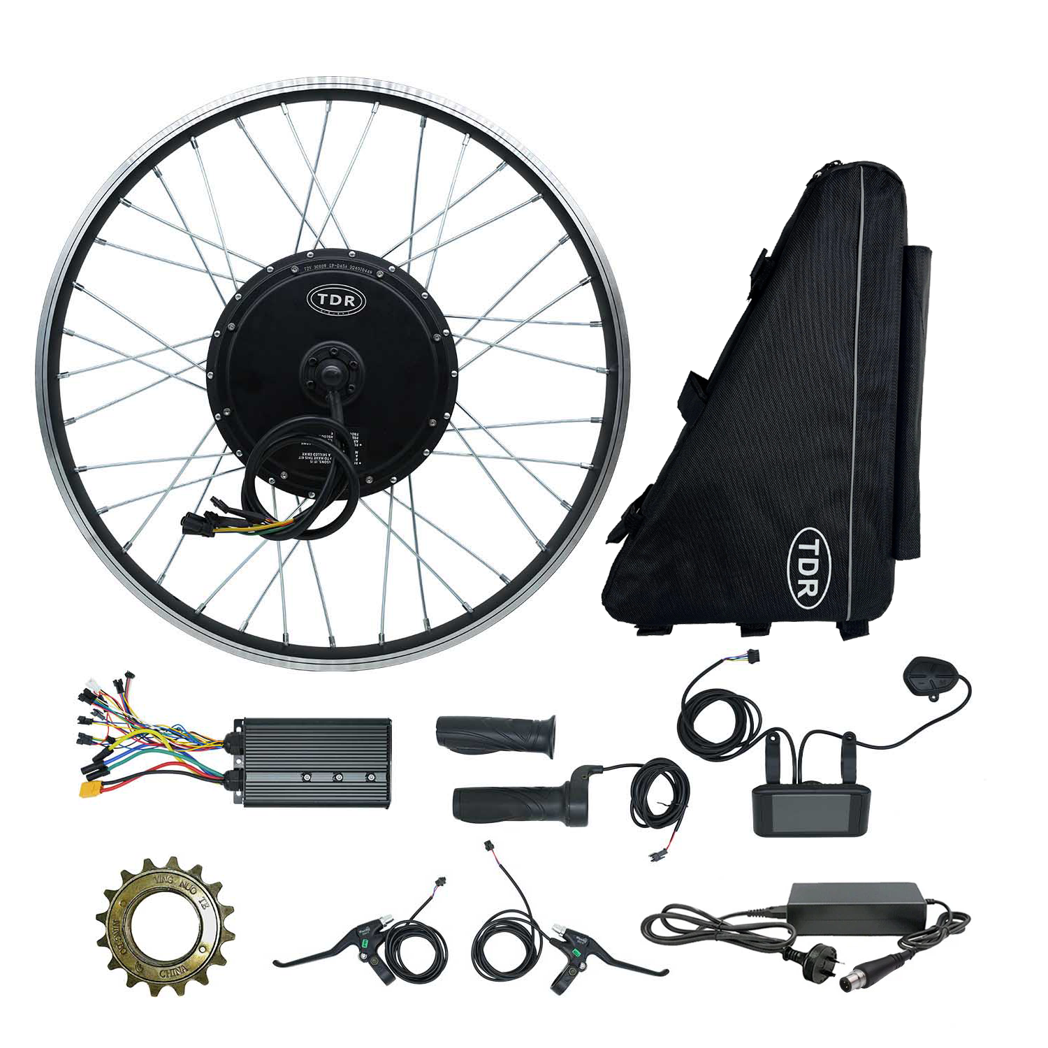 72V 3000W Rear Hub Electric Bike Conversion Kit Max 90km/h with 72V 30Ah Battery - TDRMOTO