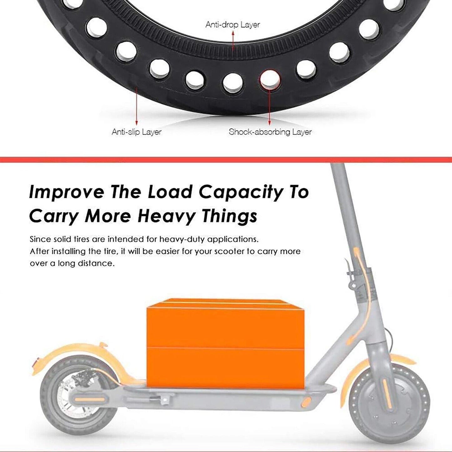 8.5 Inch Electric Scooter Honeycomb Non-Pneumatic Tire Shockproof Puncture proof