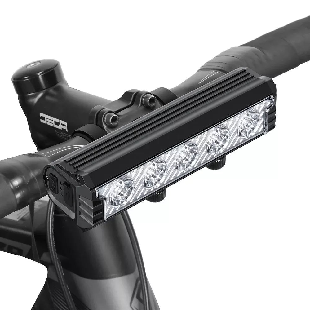 2800LM 4800mAh Super Bright LED Light Bar USB Rechargeable Bicycle Headlight 5 Mode Waterproof