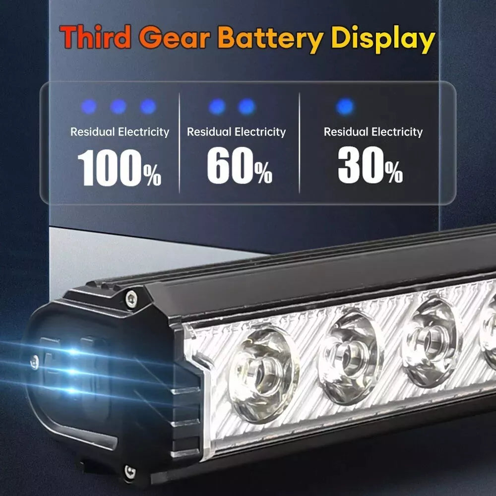 2800LM 6600mAh Super Bright LED Light Bar USB Rechargeable Bicycle Headlight 5 Mode Waterproof