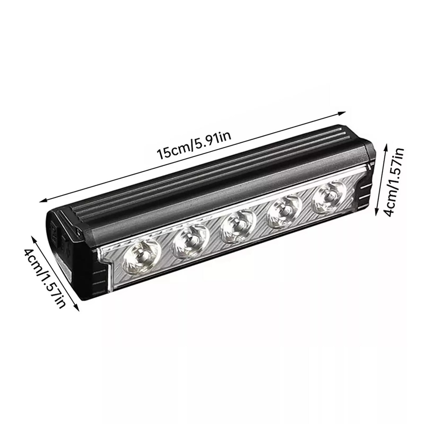 2800LM 6600mAh Super Bright LED Light Bar USB Rechargeable Bicycle Headlight 5 Mode Waterproof