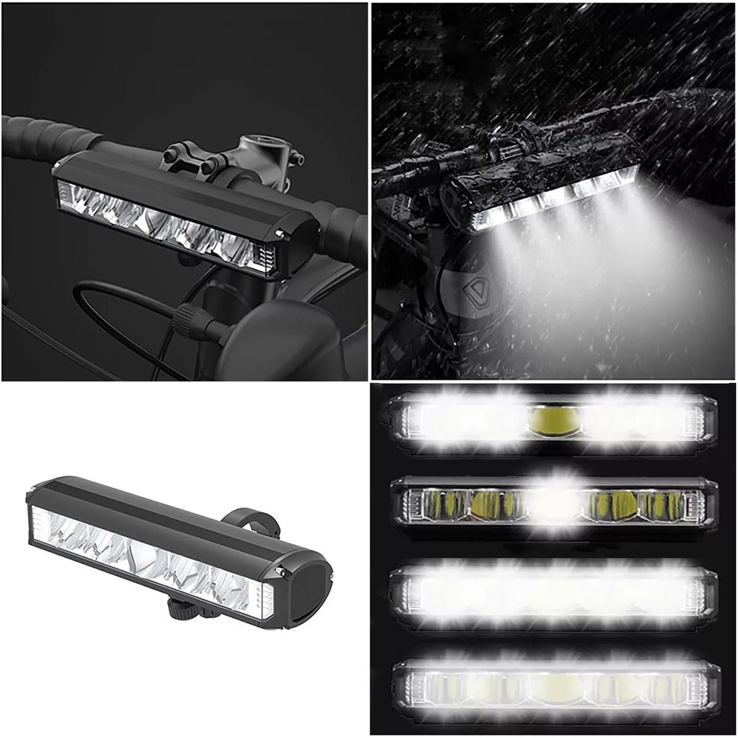 2600LM 8000mAh Rechargeable Bike Lights Bike Front Light Headlight lamp Bar USB Waterproof