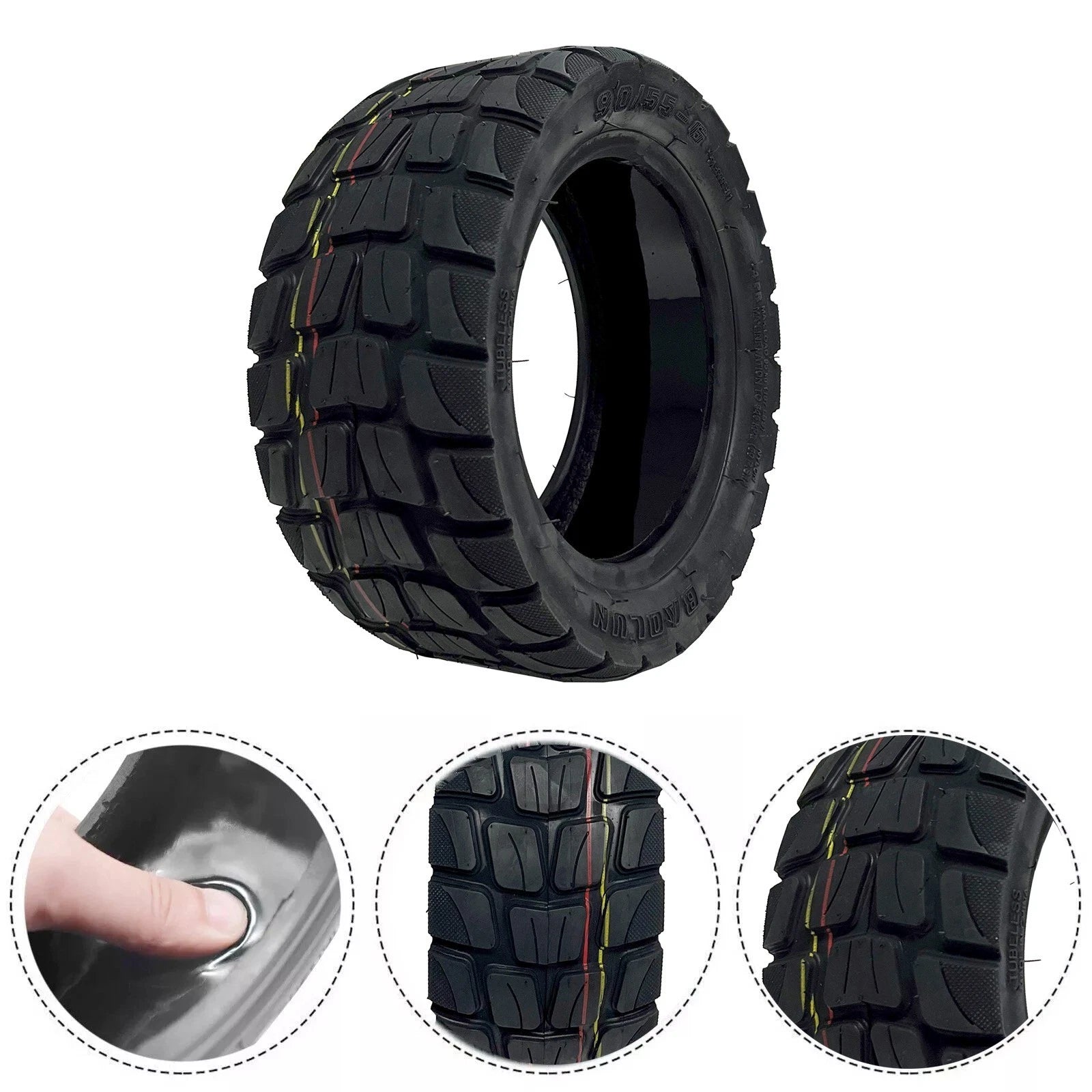 90/55-6 ELECTRIC SCOOTER TYRE for 10" DRAGON CYCLONE PRO, GTR V2, LIGHTNING V1 - TDRMOTO