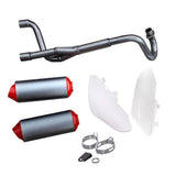 Dual Twin Red Exhaust Muffler For Dirt Bike 50cc 70cc 90cc 110cc 125cc