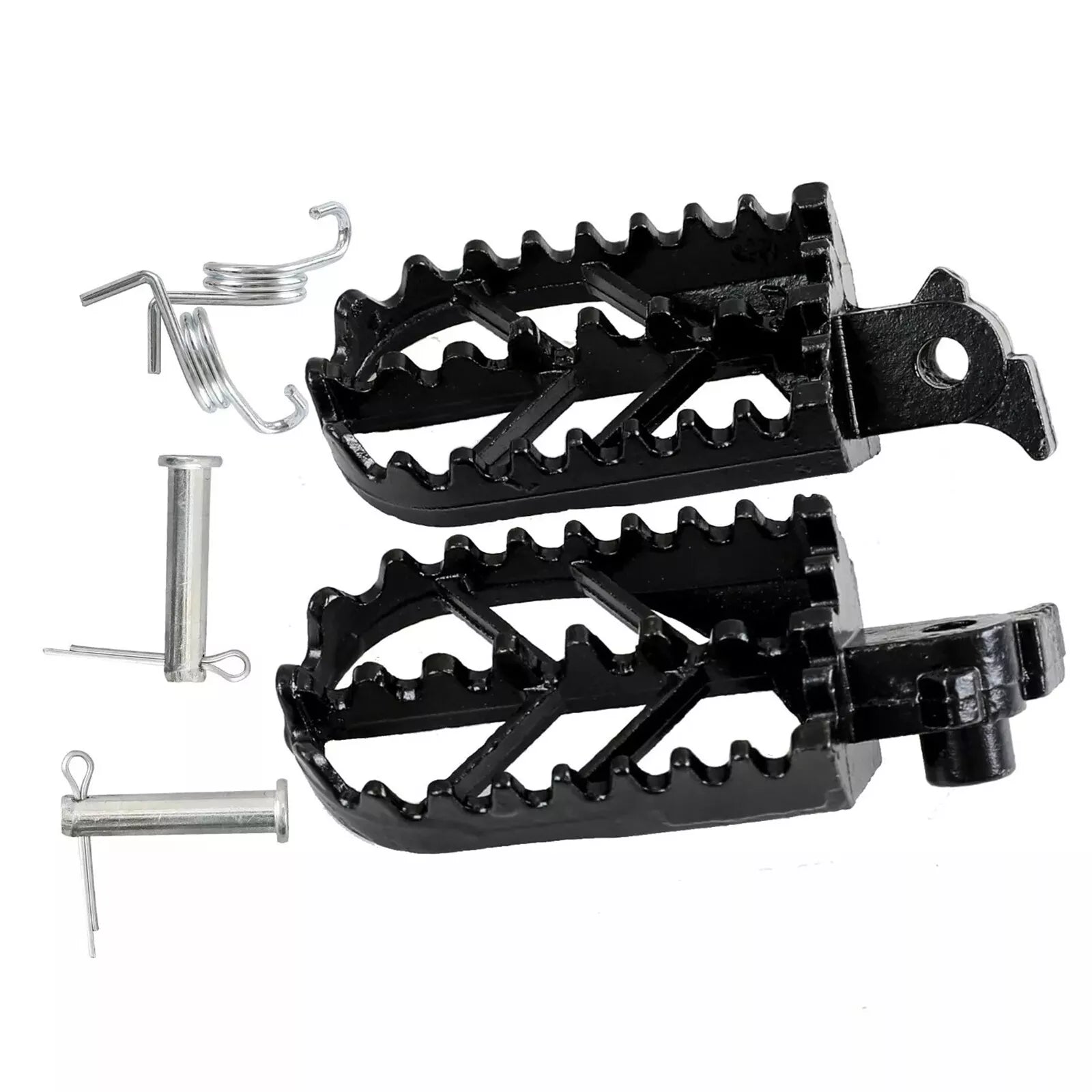 Steel Universal Folding Foot Pegs Footpegs for Dirt Pit Bike Motorcycle Black - TDRMOTO