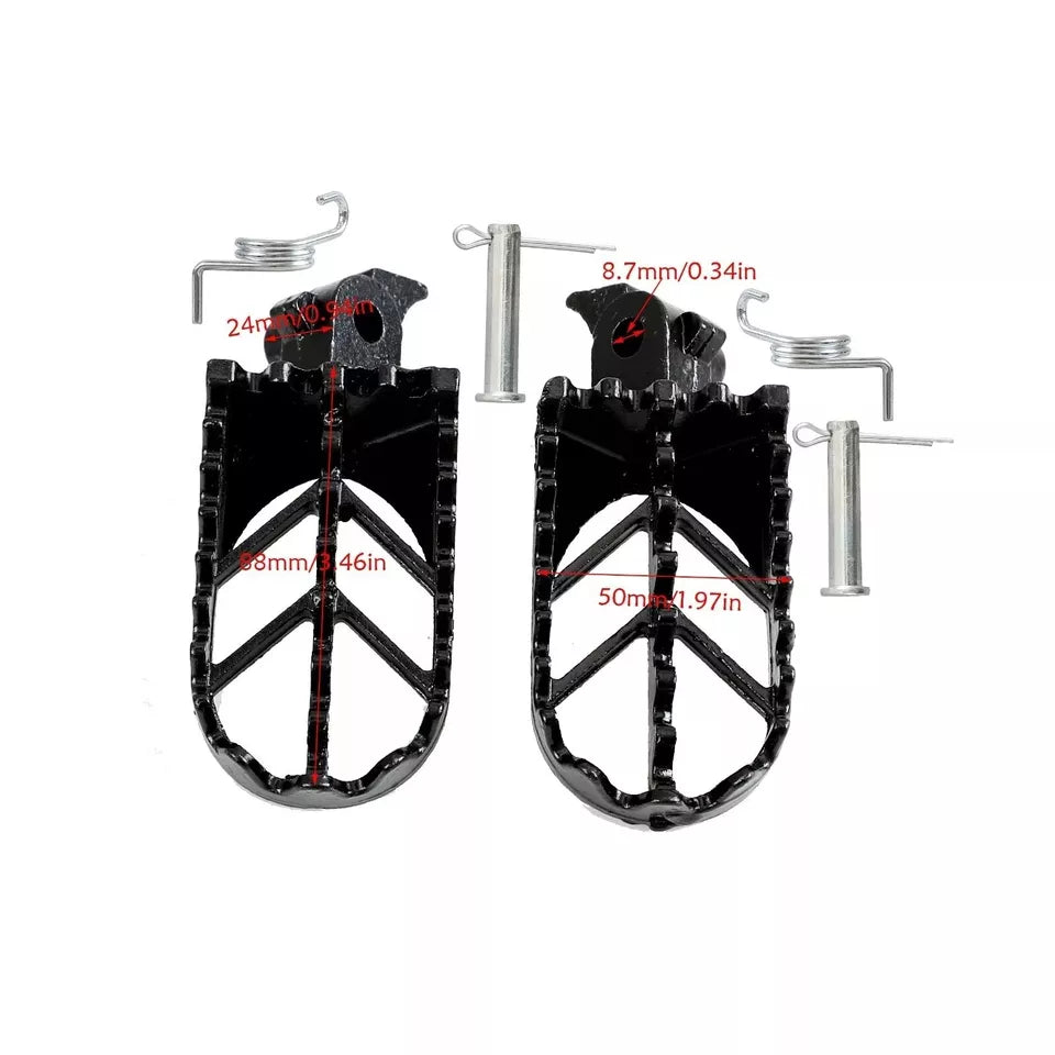 Steel Universal Folding Foot Pegs Footpegs for Dirt Pit Bike Motorcycle Black