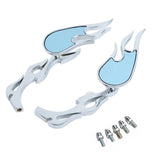 Flame Motorcycle Chrome Rear view Blue Mirror for Harley Yamaha Honda kawasaki Suzuki