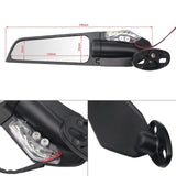 Motorcycle Rear View Side Mirrors Wind Swivel Wing + LED Indicators For Ducati Suzuki - TDRMOTO
