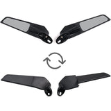 2x Wind Swivel Wing Rearview Side Mirror For Ninja 250 300 400 650 ZX6R CBR650R