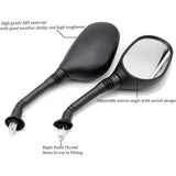M8 2X Black Motorcycle Scooter Rear View Side Mirrors 8mm For Honda Suzuki KTM