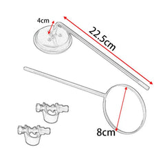 Motorcycle Cafe Racer Long Stem Black Clamp on 3" Round Mirror 22mm 7/8"- 1" Bar - TDRMOTO