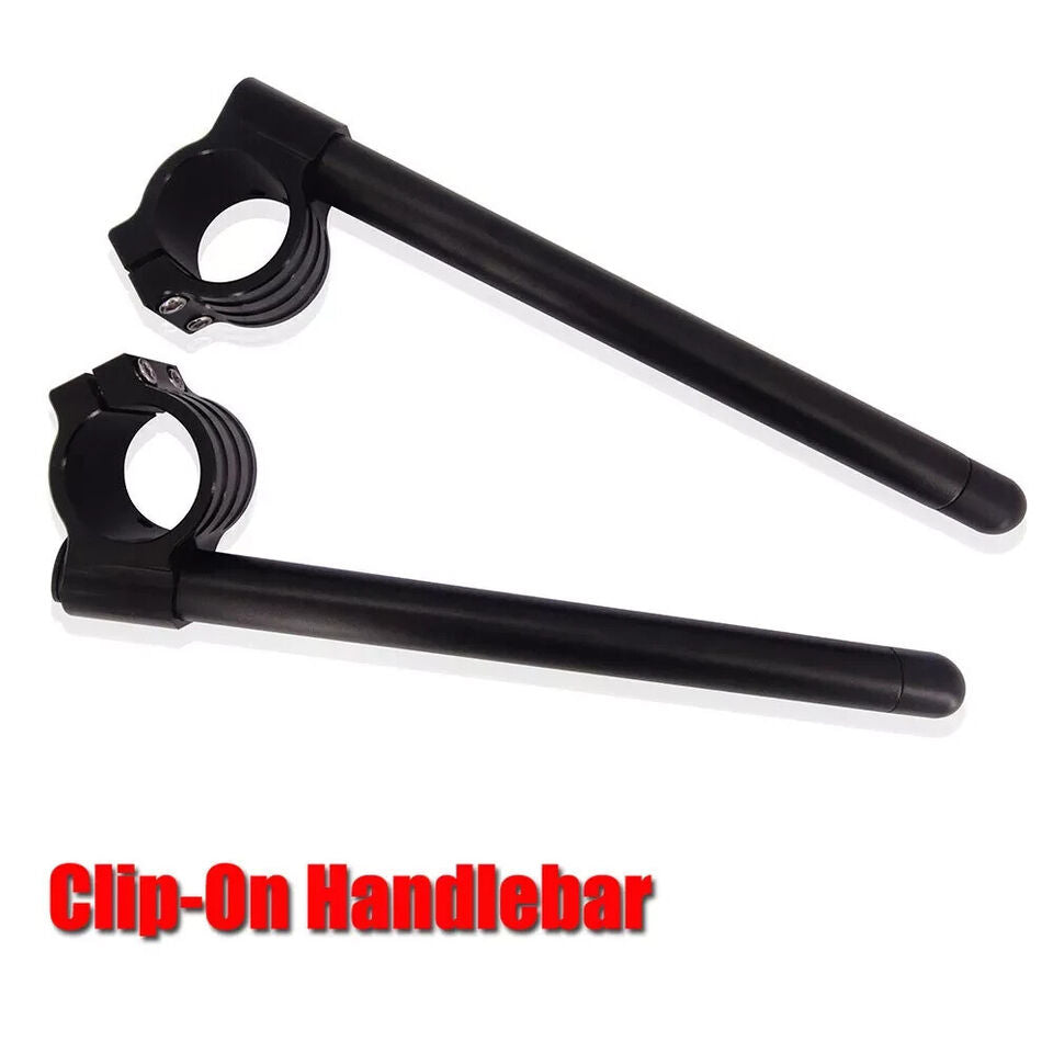 Universal 7/8'' Handlebars Clip-On 51 mm Fitk Tube Motorcycle Fit Cafe Racer