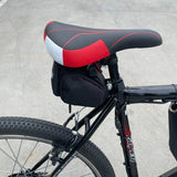 Medium Bicycle Saddle Bag Pack Water Resistant Black for Mountain Bike