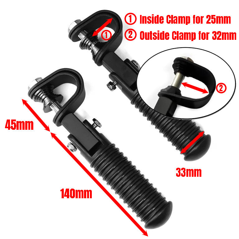 U-Clamp Motorcycle Foot Pegs Rest Highway Engine Crash Bar For Harley 1"~ 1-1/4"