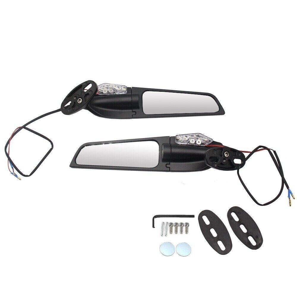 Motorcycle Adjustable Wind Swivel Wing Fin Rearview Side Mirror For Honda Suzuki Kawasaki