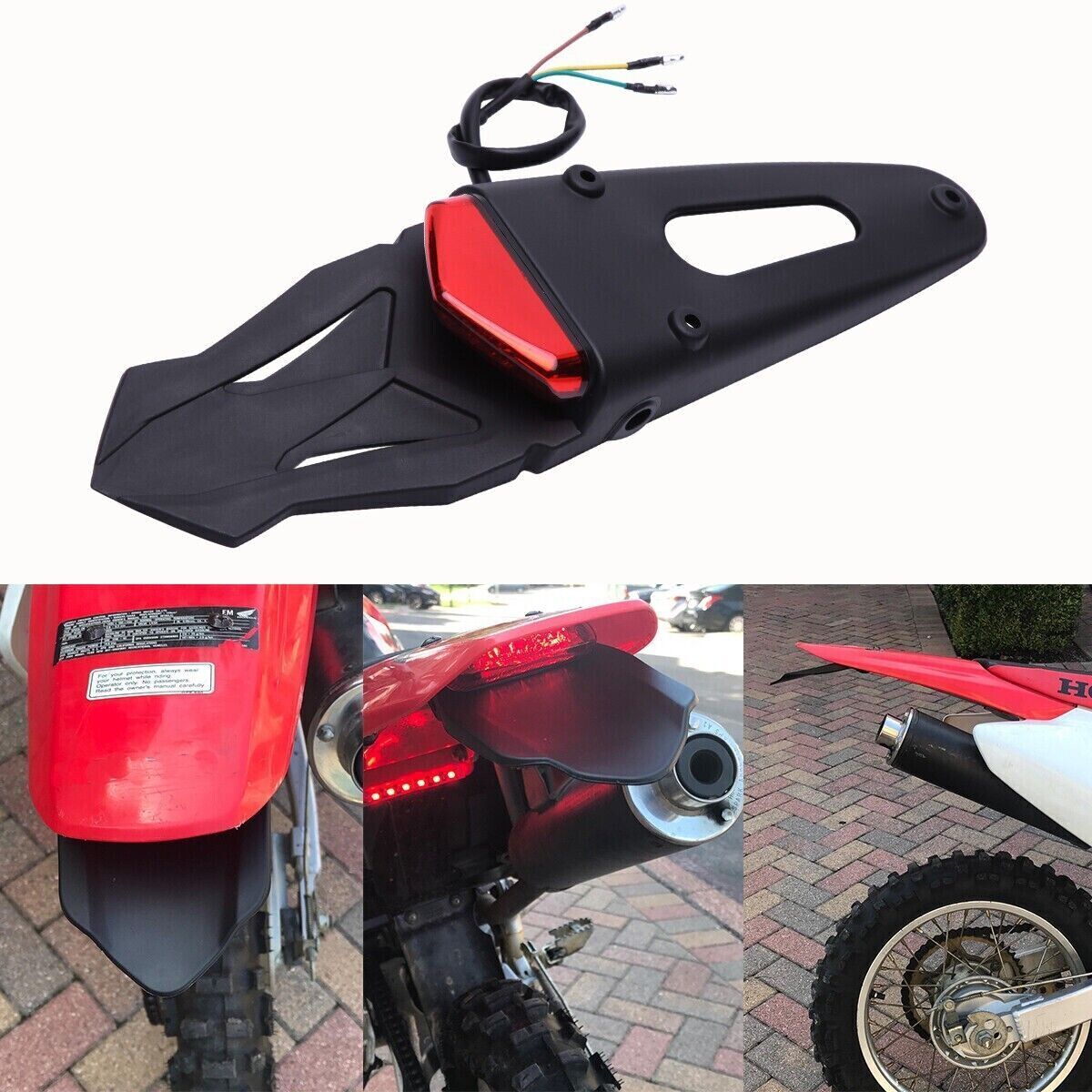 Universal Motorcycle LED Tail Light Rear Fender for Honda Yamaha KTM Enduro MX DIRT BIKE