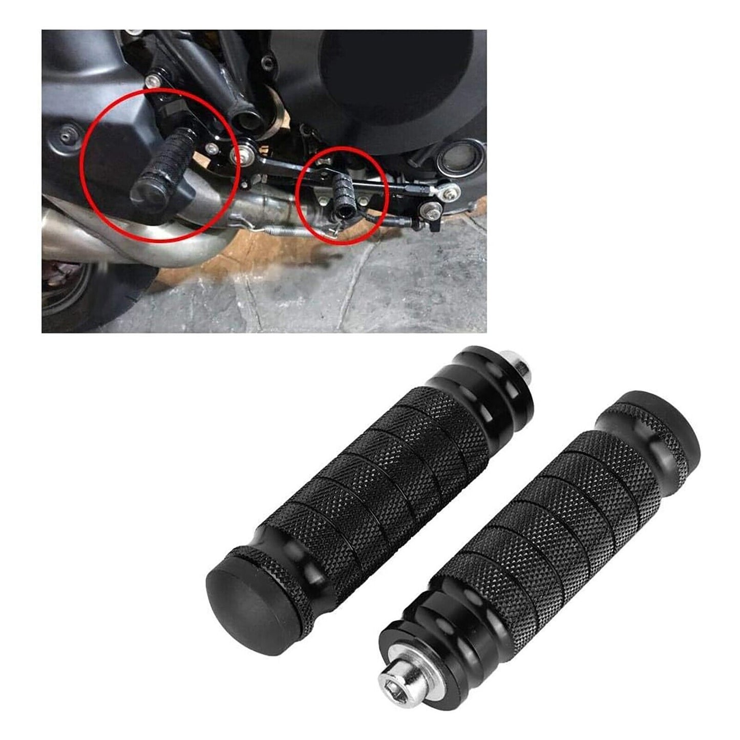 Pair CNC Universal 8MM/M8 Motorcycle Foot Pegs Footpegs Rearset Foot Rest Pedals