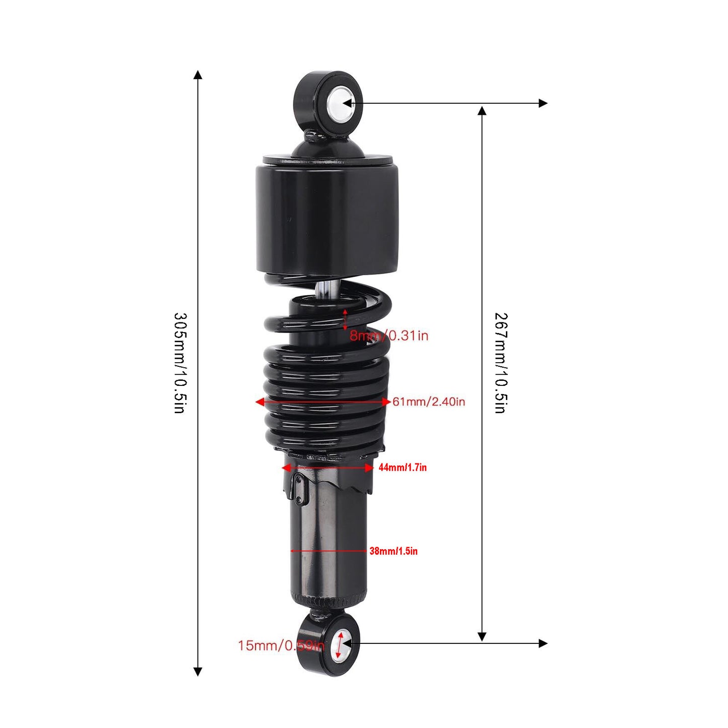 267mm Rear Shock Absorber Suspension For Suzuki Harley Davidson Sportster 883 1200